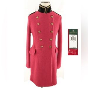 NWT Ralph Lauren Jeans Co Double Breasted Military Coat Gold Black Collar Size S